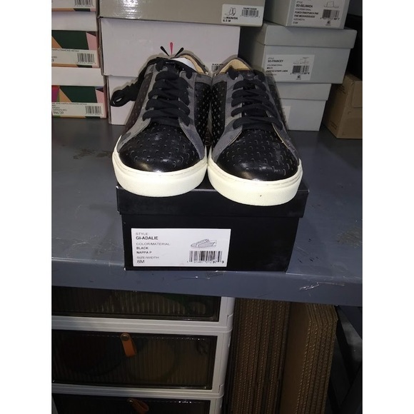 G.I.L.I Shoes - G.I.L.I Women's Lace-up Perforated Sneaker Adalie Black Nappa Size 8M